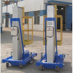 Single Mast Insulated Aerial Working Platform , Industrial 10 Mtrs with 125Kg or