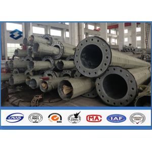 Hot Dip Galvanized Steel Electrical Substation Structure Pole with Flange