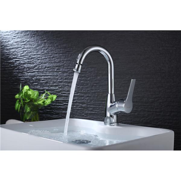 Buy Brass Body Basic Kitchen Faucet Deck Mounted Mixer Rotate Water Outlet Polished at wholesale prices