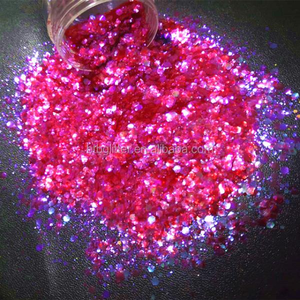 Nail Art Polyester Glitter Iridescent Blue Purple Flash Sol Ent Resistente Series Glitters 1 Color Print Method Decoration