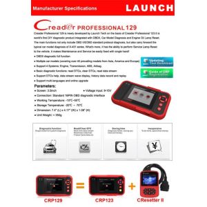 LAUNCH CRP129 Professional OBD2 Scanner Advanced Auto Code Reader Diagnostic