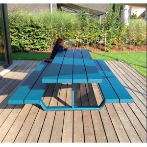 L150W150H75cm Metal And Wood Garden Table