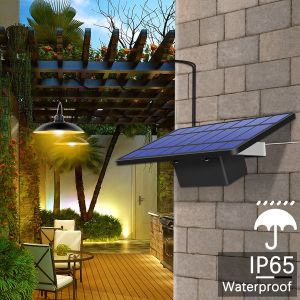 Solar LED Light Outdoor Luminaire Double Singe Head Solar Pendant Light Remote