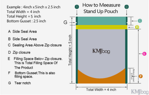 LDPE Mylar ziplockk Stand Up Bags Blue Resealable Zipper Bags 5 Inch Height