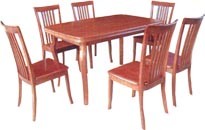Custom Rectangle Restaurant Rubberwood Dining Table With Six Chair