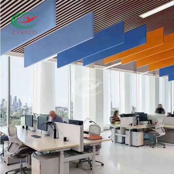 Nontoxic Odorless Soundproof Ceiling Board , Moistureproof Fabric Ceiling Panels