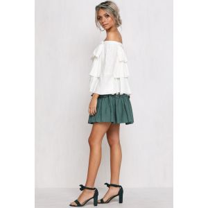 Womens Tops Blouses 2018 Off Shoulder Ruffle Top In White