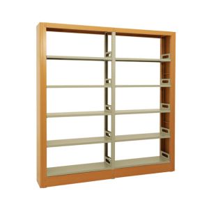 Adjustable Plate 6 Layers Metal Woodgrain Library Bookshelves