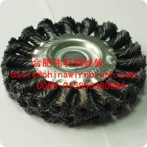 4" Twist Wheel Brush, Knotted, Double Row