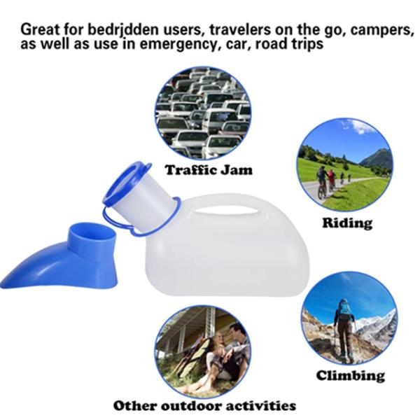 Unisex Urinal for Car Toilet Urinal for Men and Women Bedpans Pee Bottle With a Lid and Funnel Plastic Can for Car Old Man