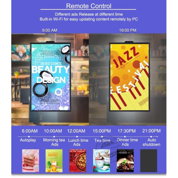 Double Sided LCD 2000nits Digital Window Signage 50inch Wall Hanging