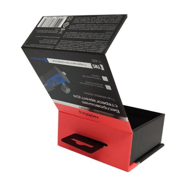 CMYK Printing Electronic Packaging Magnetic Box 1200gsm Cardboard With Hook