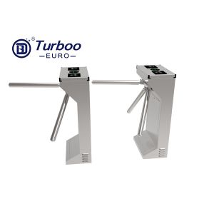 RFID Fingerprint Tripod Turnstile Gate SUS304 Solenoid Lock Waist Height