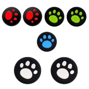 Cartoon Cute Pattern Cat Paw Silicone Thumbstick Joystick Caps for Nintendo