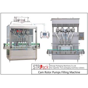 4 Head Cam Rotor Pump Filling Machine For Chunk Paste