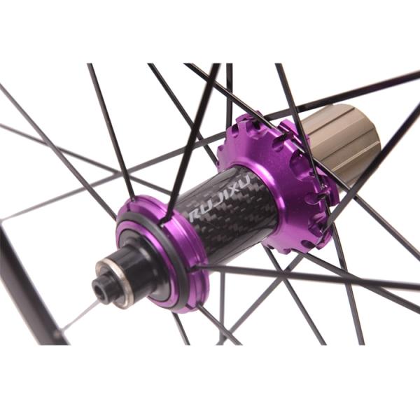 RUJIXU 700C Road Bike Clincher Carbon Fiber Wheel Set 38/50mm V Brake Braking System for Bicycles