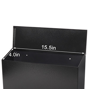 Outdoor Powder Coated Steel Metal Mailbox for Wall Mount Heavy Duty Garden