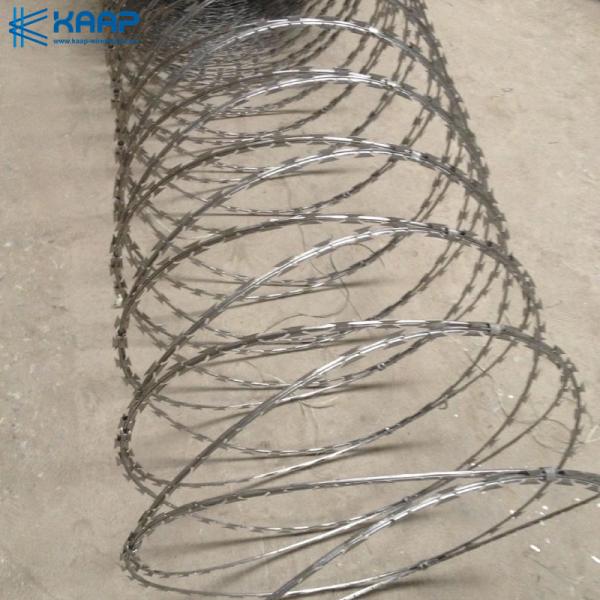 Galvanized Steel Protection Safety Fence Single Razor Barbed Wire