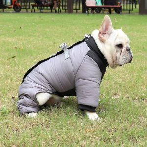 Cozy Down Puffer Jacket For Dogs Reflective Strip Waterproof