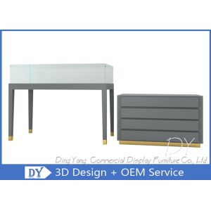 Wood Jewelry Store Pedestal Showcase / Jewelry Counter Fixture