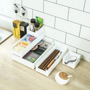 30x10cm Plastic Organizer Box With Dividers Adjustable Compartments