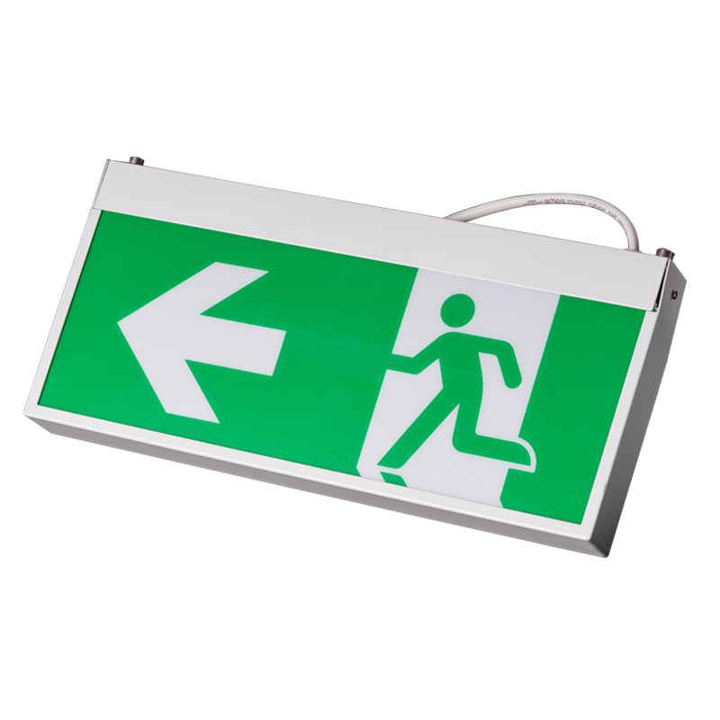 Wall Surface Mounted Built-in Battery LED Rechargeable Emergency Exit Light Double Sided Exit Sign