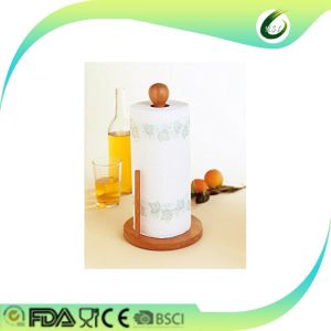 Bamboo kitchen paper towel holder