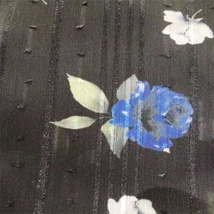 Silver Yarn Sublimation Printed Fabric 75dx75d Digital Printed 120gsm Polyester