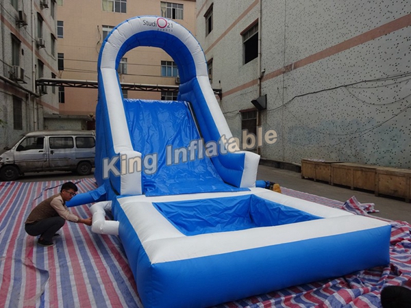 Blue Family Double Stitching Inflatable Water Slide For Kids