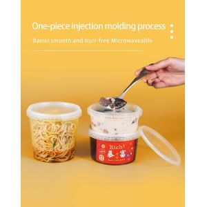 Transparent Round Plastic Food Storage Buckets Capacity 280ml/450ml/650ml Food