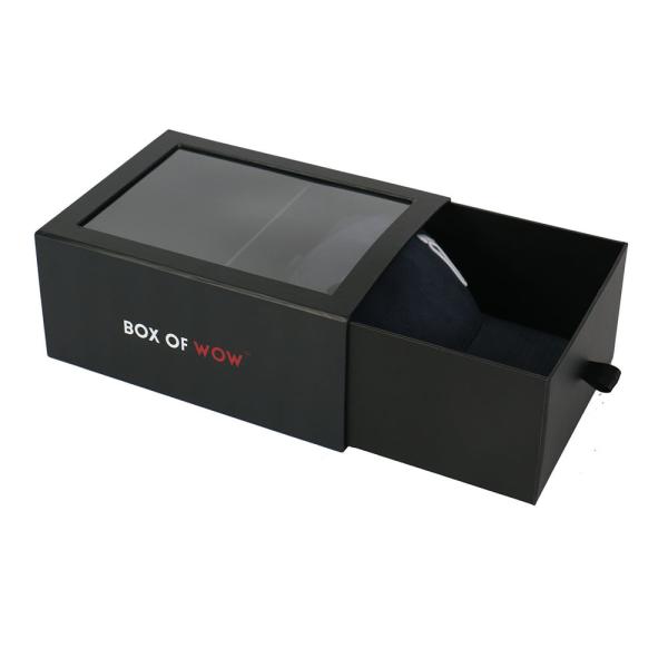 China Luxury Hard Cardboard Pull Out Sliding Drawer Custom Hat Boxes Packaging With Clear Window on sale China Luxury Hard Cardboard Pull Out Sliding Drawer Custom Hat Boxes Packaging With Clear Window on sale