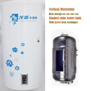 Quality 60L 80L 100l 120l jacket heat exchange Enamel Water Tank solar Water Heater vertical installation for sale