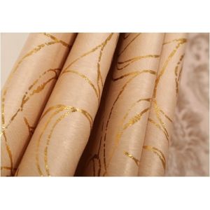 Embossed Black Out Window Curtain with Flocking