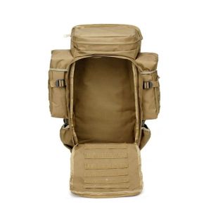 Camping Bag 70L Large Capacity Khaki Rucksack for Outdoor Hunting Travel
