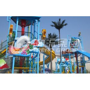 Durable Aqua Playground With Waterpark Slides And Funny Water Bucket