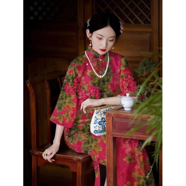 100% Natural Silk OEKO-TEX fabric 25MM Bright satin stretch silk Red cloud gauze