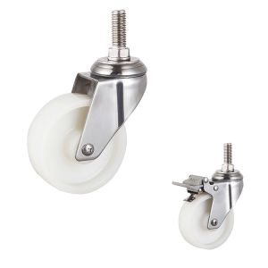 Solid 4 Inch Wheel Threaded Stem Rotating Trolley Wheels