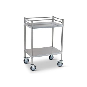 Durable Stainless Steel Two Shelf Instrument Trolley One Year Warranty