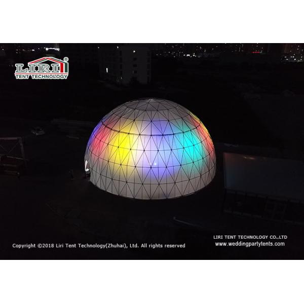 Steel Frame PVC Lighted Geodesic Dome / Geo Shelter Dome Tent