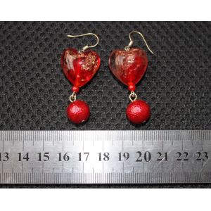 Hot selling metal casting jewelry, wedding jewelry red heart shape beaded charms