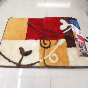 Shaggy pattern polyester toilet mat set for bath