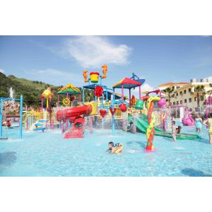 Fiberglass Kids' Water House Playground Inside Water Parks With Water Pump