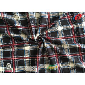Custom Design Polyester Tricot Knit Fabric Check Printed 3-4 Grade Colour