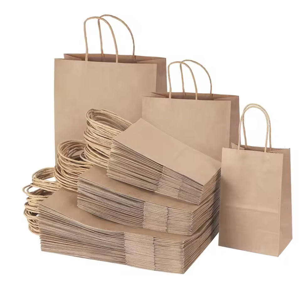 Quality Customized kraft paper bags for food delivery, with recyclable outer packaging and flexographic printing, used for restaurant promotions for sale