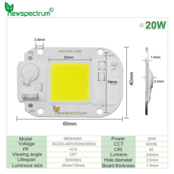 6000K COB LED Module Size 25mm Flip Chip For DIY Flood Light