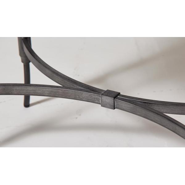 Wood veneer top with Antiique gold edge metal base side table/end table/coffee table for 5-star hotel bedroom