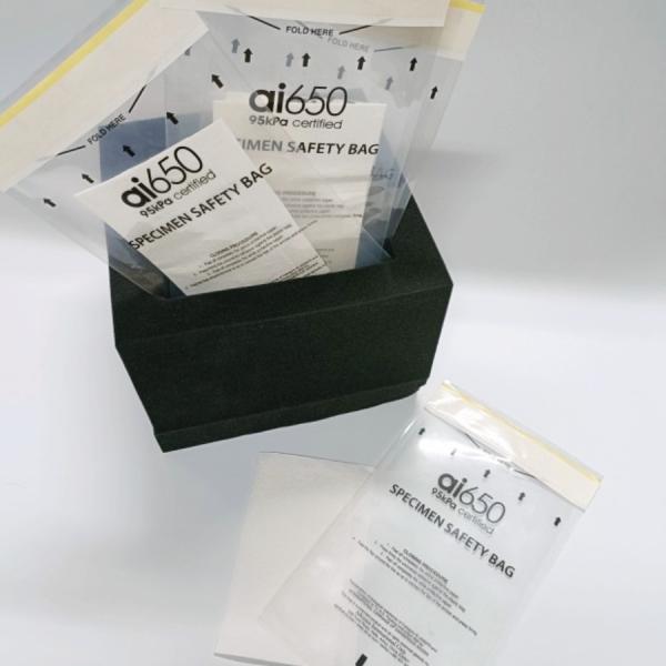 Buy Clear Ai650 Safe 95Kpa Specimen Bags For Four Tubes at wholesale prices