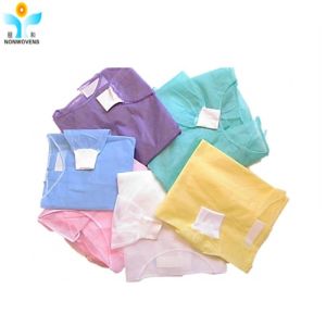 Impervious Film Disposable Isolation Gown Waist 2 Ties PP Non Woven Fabric