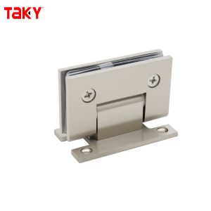 Satin Steel Material 90 Degree H Back Plate Wall Mount Shower Glass Door Pivot