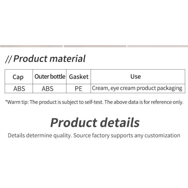ABS Screw Cap 20g 30g 50g Cosmetic Screen Printing Spherical Cream Bottle Packaging for Cosmetic Packaging Containers
